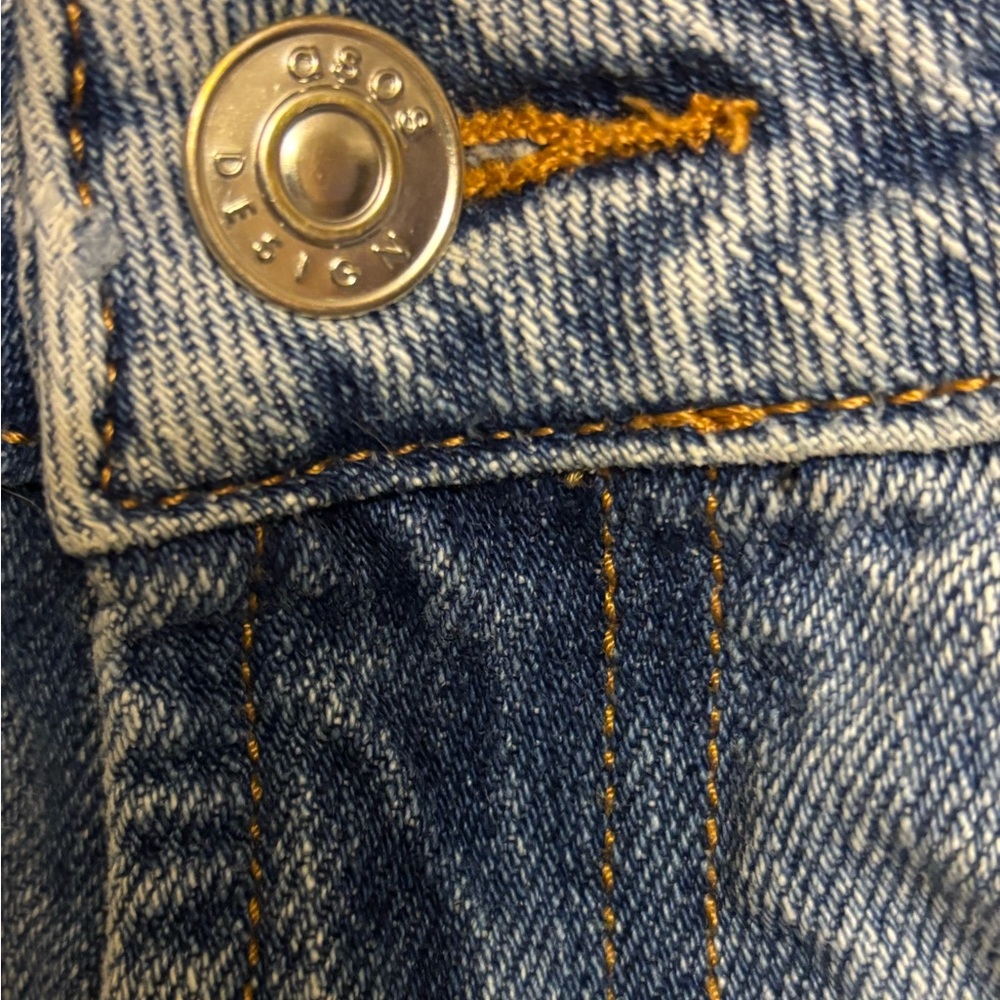 ASOS Blue Distressed Jean Shorts - Picture 7 of 8